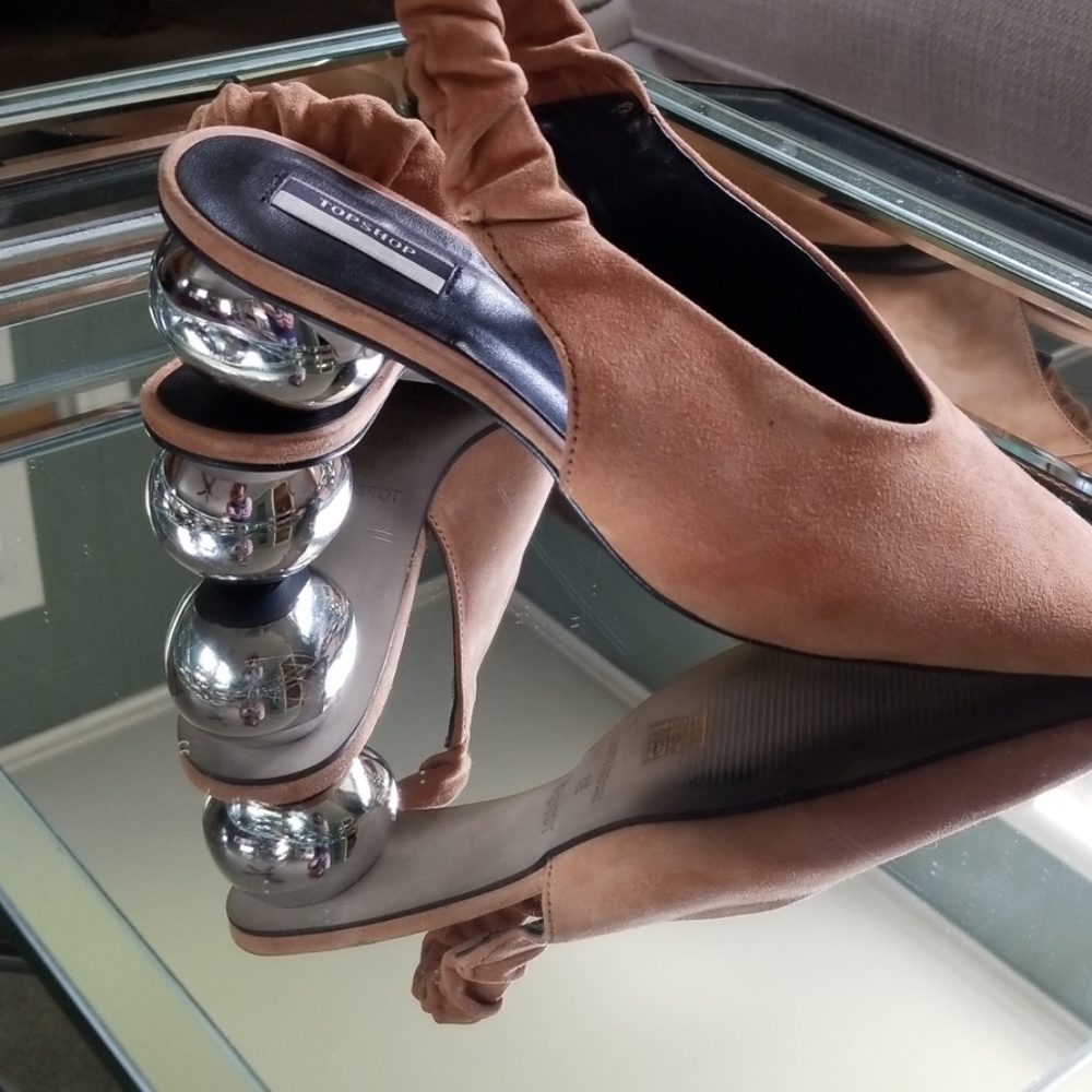 Top Shop silver ball heels